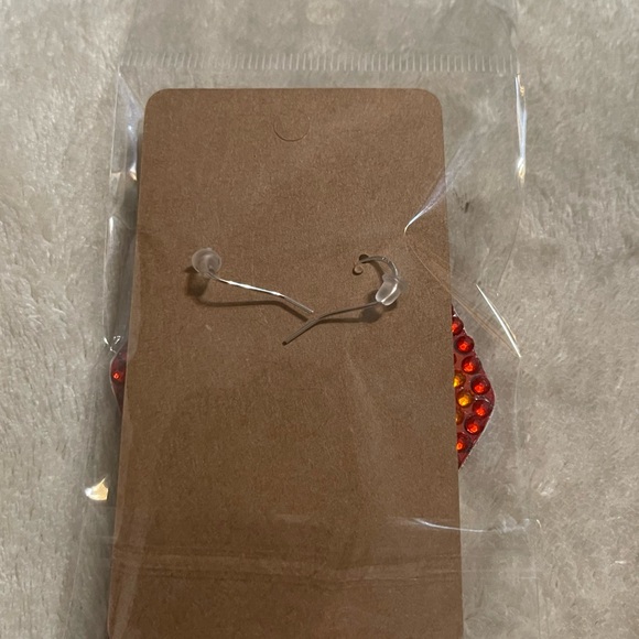 Pumpkin pie Rhinestones Handcrafted earrings - Picture 5 of 6